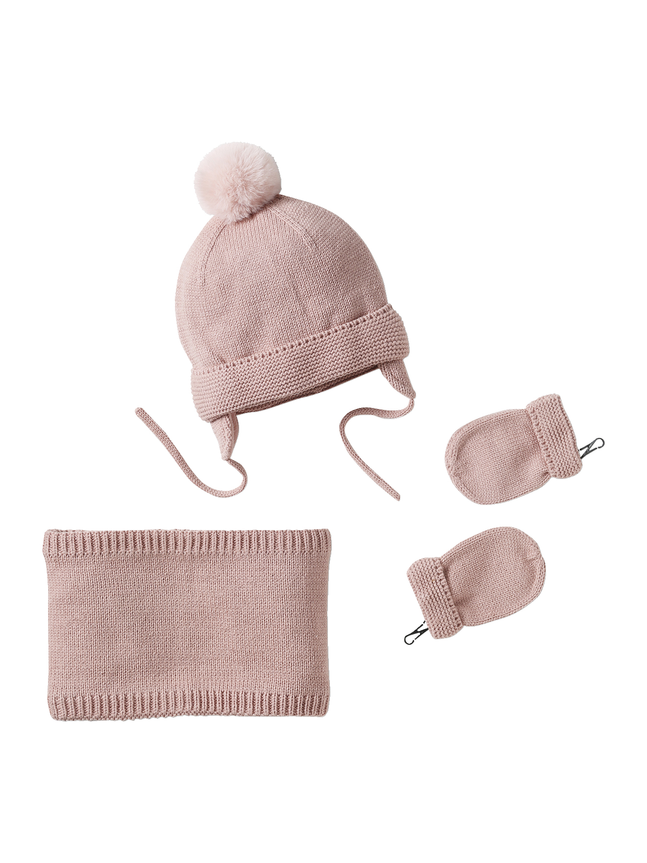 Ensemble bonnet + snood + moufles, VERTBAUDET