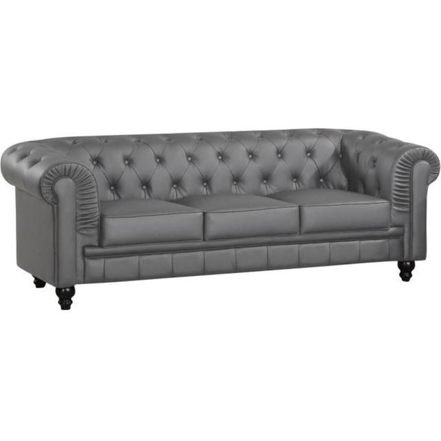 canape 3 places chesterfield gris william
