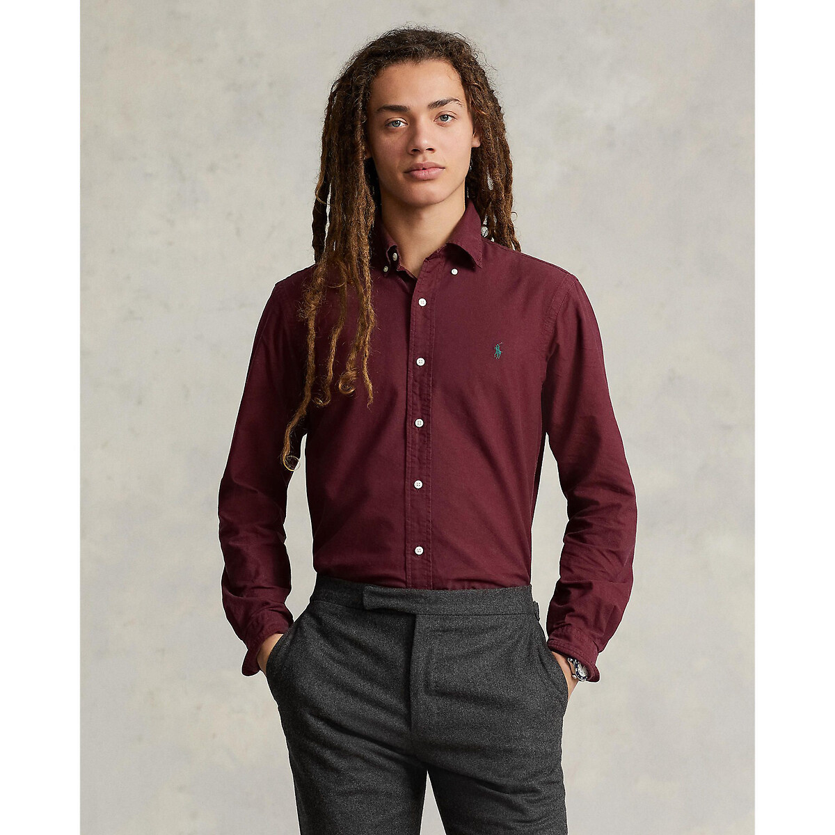 Slim Fit Shirt in Garment Dyed Oxford Cotton