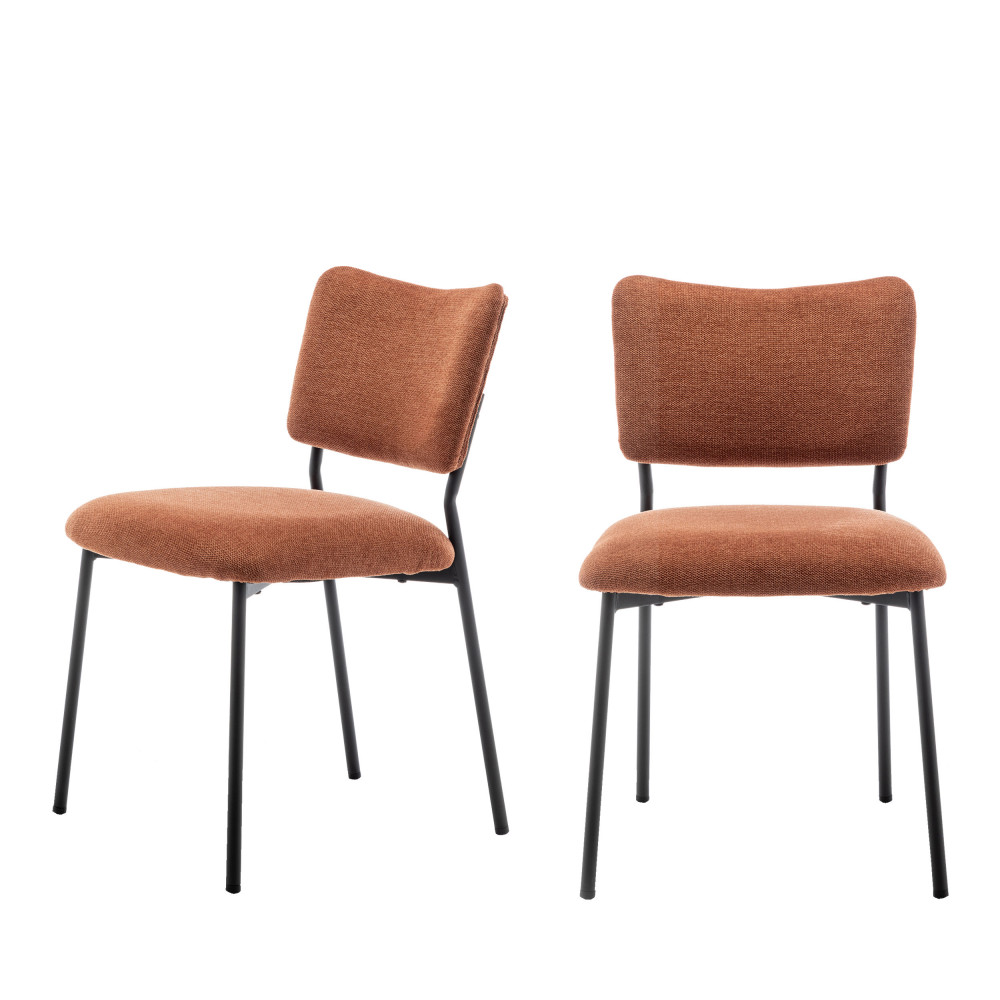 Lot de 2 chaises en tissu et métal- VANDER, DRAWER