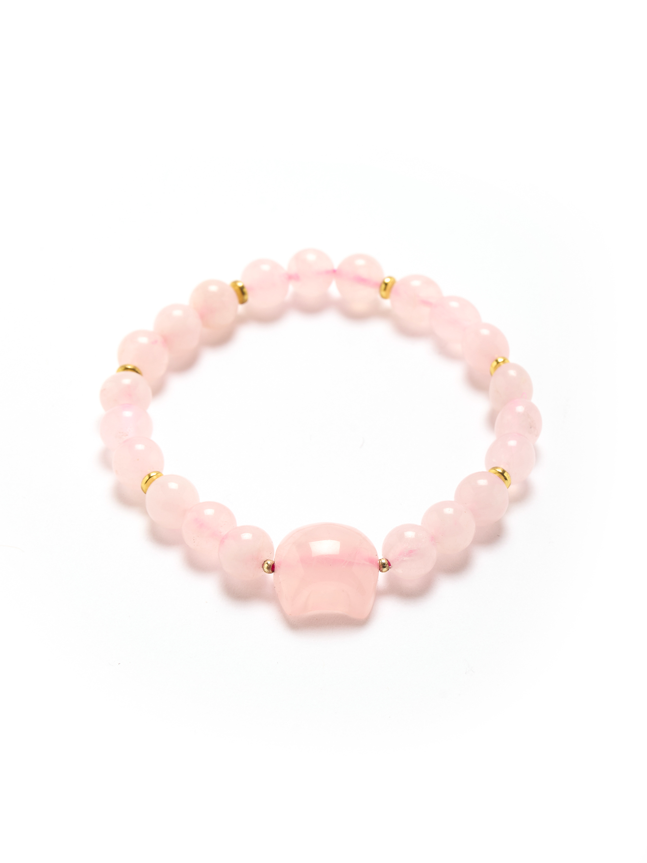 Bracelet chat et perles quartz rose, DAXON