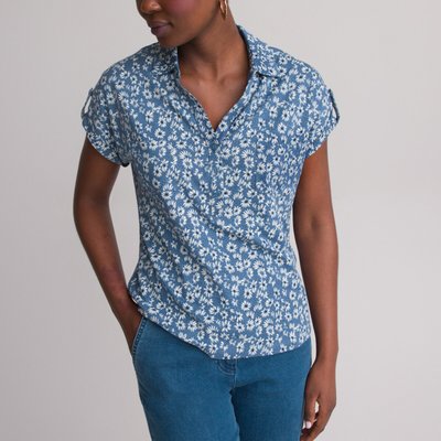 T-shirt col rond, manches courtes, imprimé floral ANNE WEYBURN