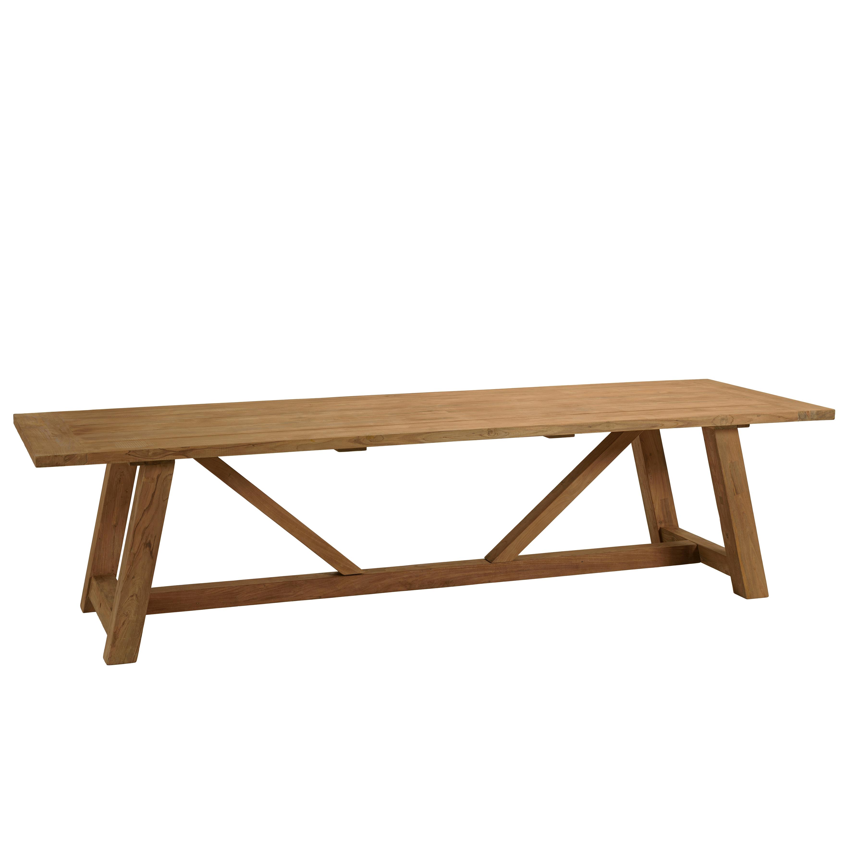Table à manger de jardin 300 cm en bois de teck recyclé naturel SANTO, PIER IMPORT