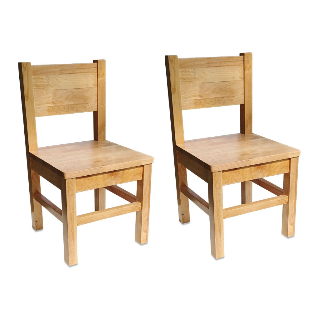 Lot de 2 Chaises Enfant en bois Bois naturel 4-7 ans, PIOUPIOU ET MERVEILLES
