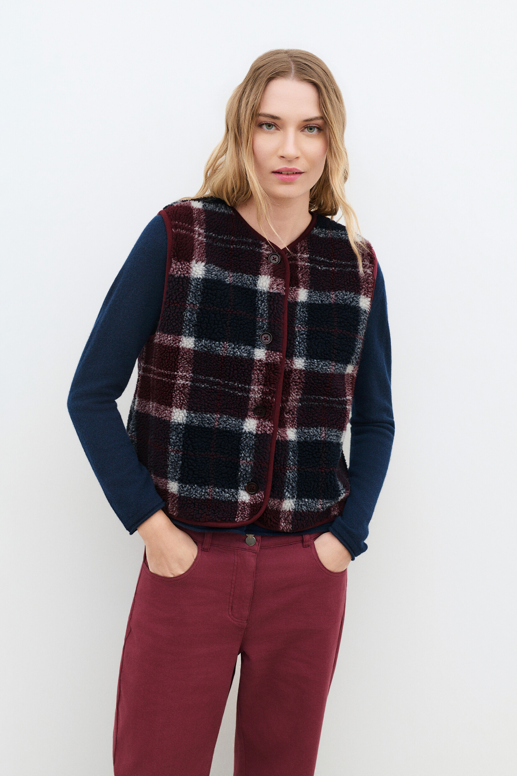 Gilet droit col rond laine TNICOLAS, CAROLL