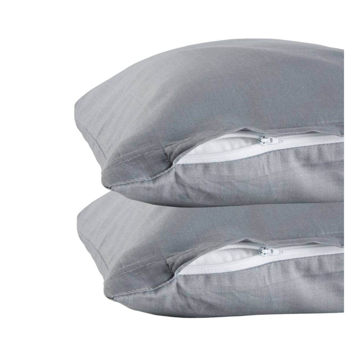 Lot de 2 taies d'oreillers unies coton ESSENTIAL, TODAY