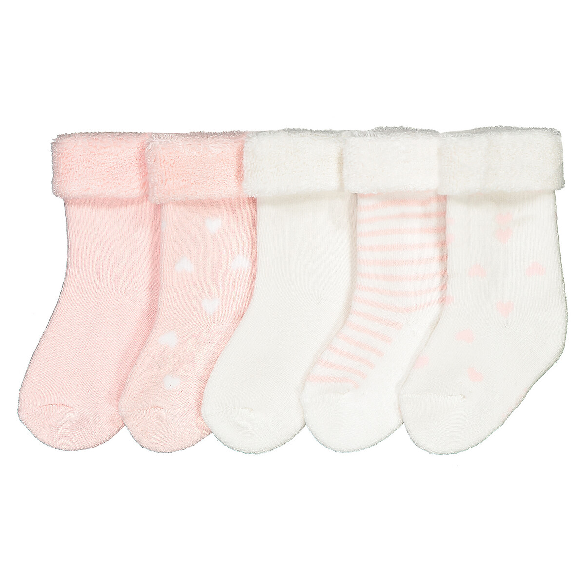 Lot De 5 Paires De Chaussettes 13 14 19 Ecru Rose La Redoute Collections La Redoute