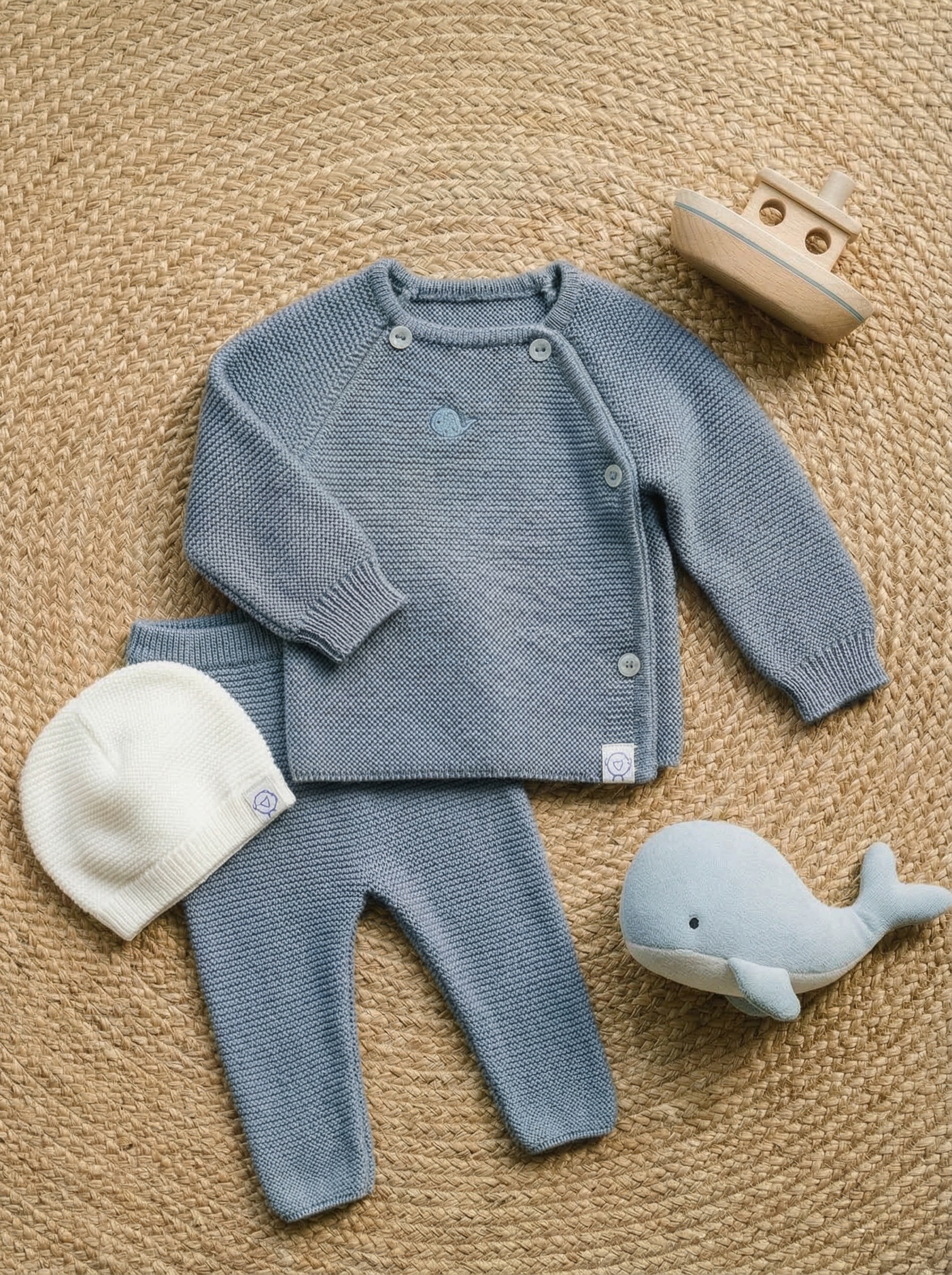 Ensemble naissance broderie baleine, LA MANUFACTURE DE LAYETTE