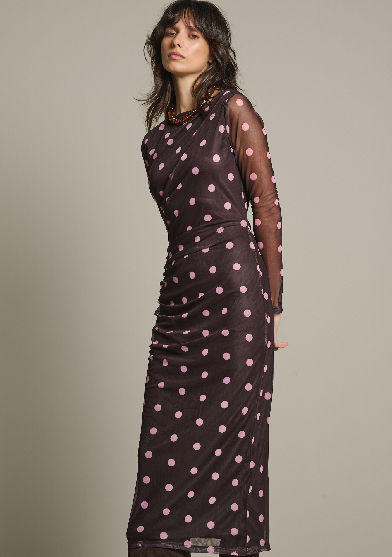 Robe longue en tulle à pois, LOLALIZA