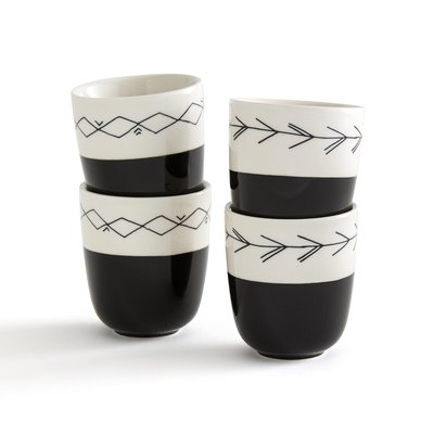 Set of 4 Sanda Graphic Stoneware Cups LA REDOUTE INTERIEURS