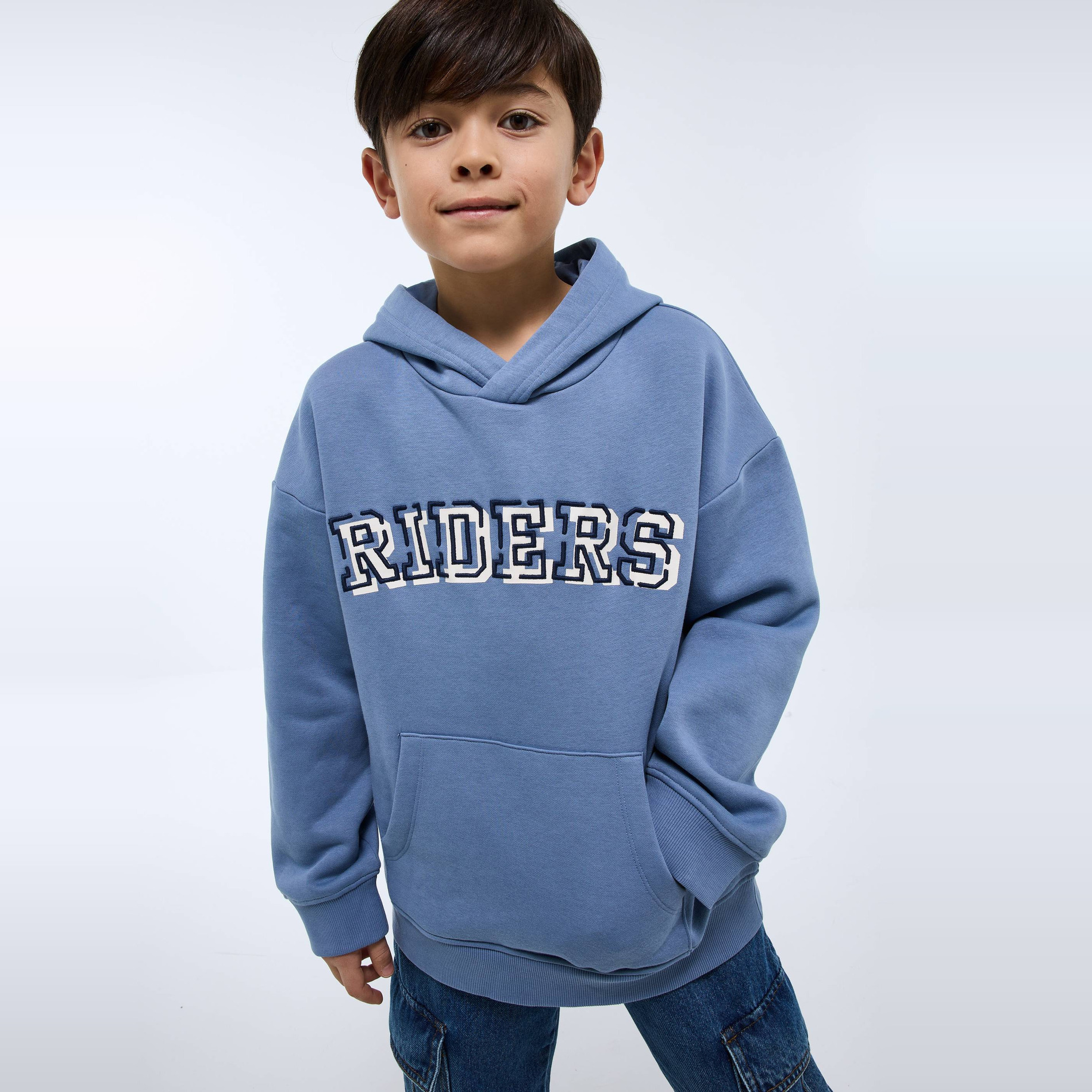 Sweat à capuche avec imprimé en coton BIO, MONOPRIX