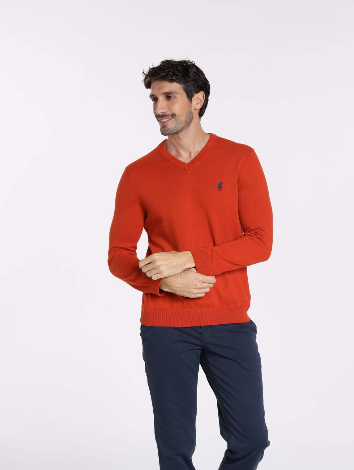 Pulls col v en coton PITT, GENTLEMAN FARMER