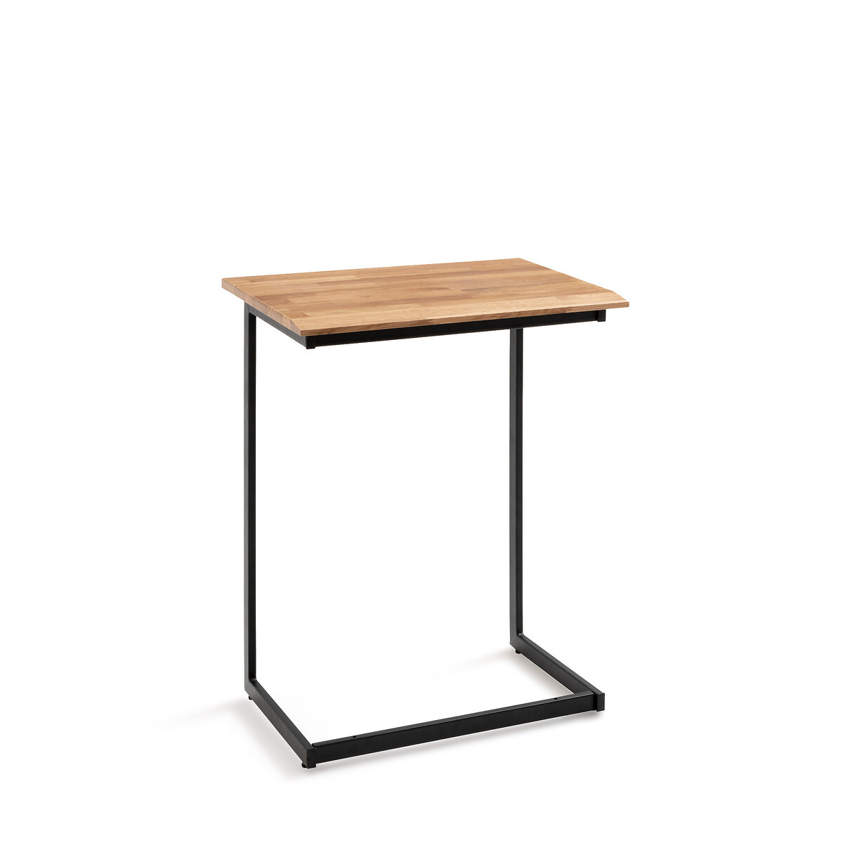 Hiba Solid Oak & Steel Side Table