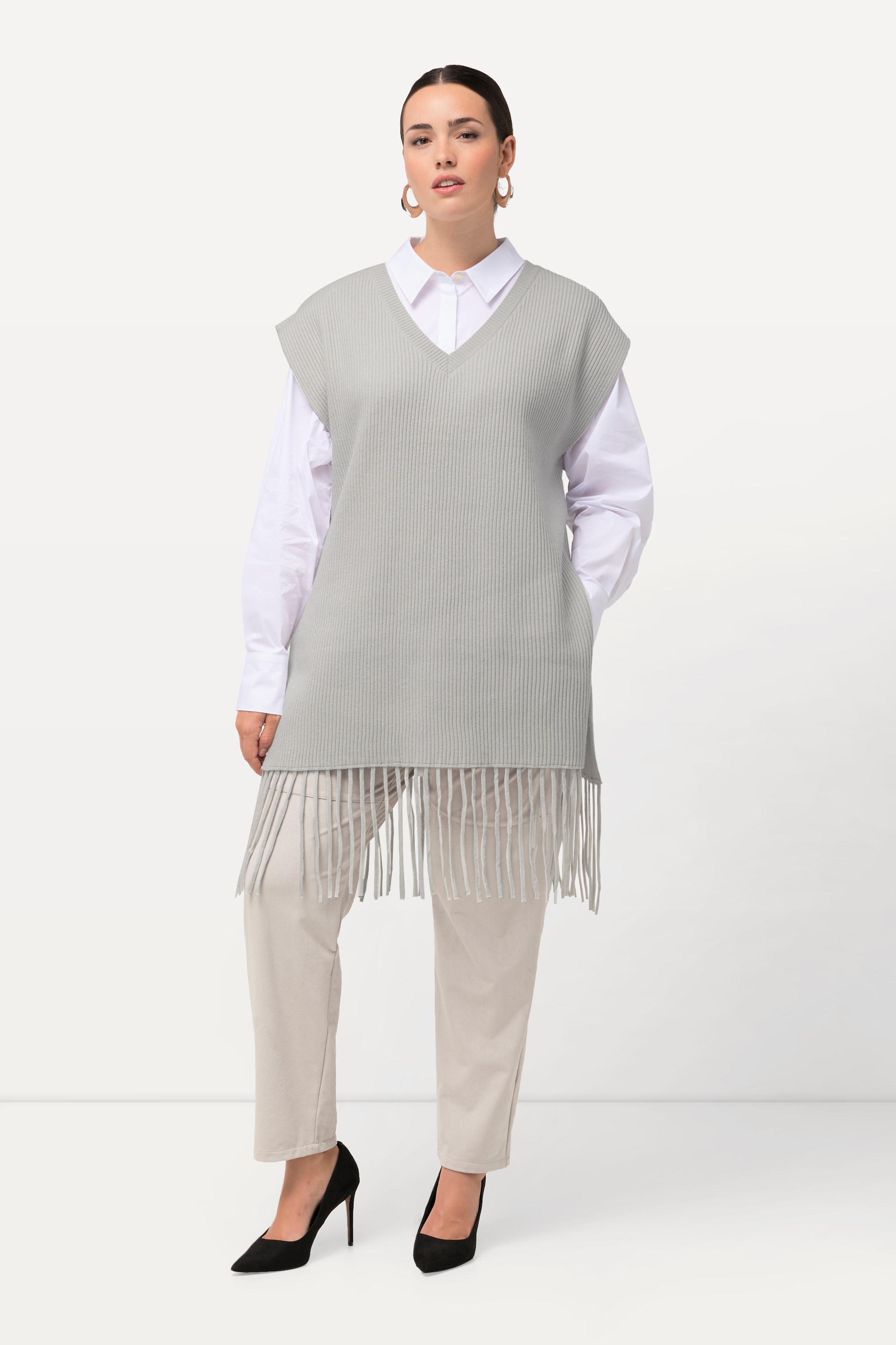 Pull sans manches oversized. Col en V et, ULLA POPKEN