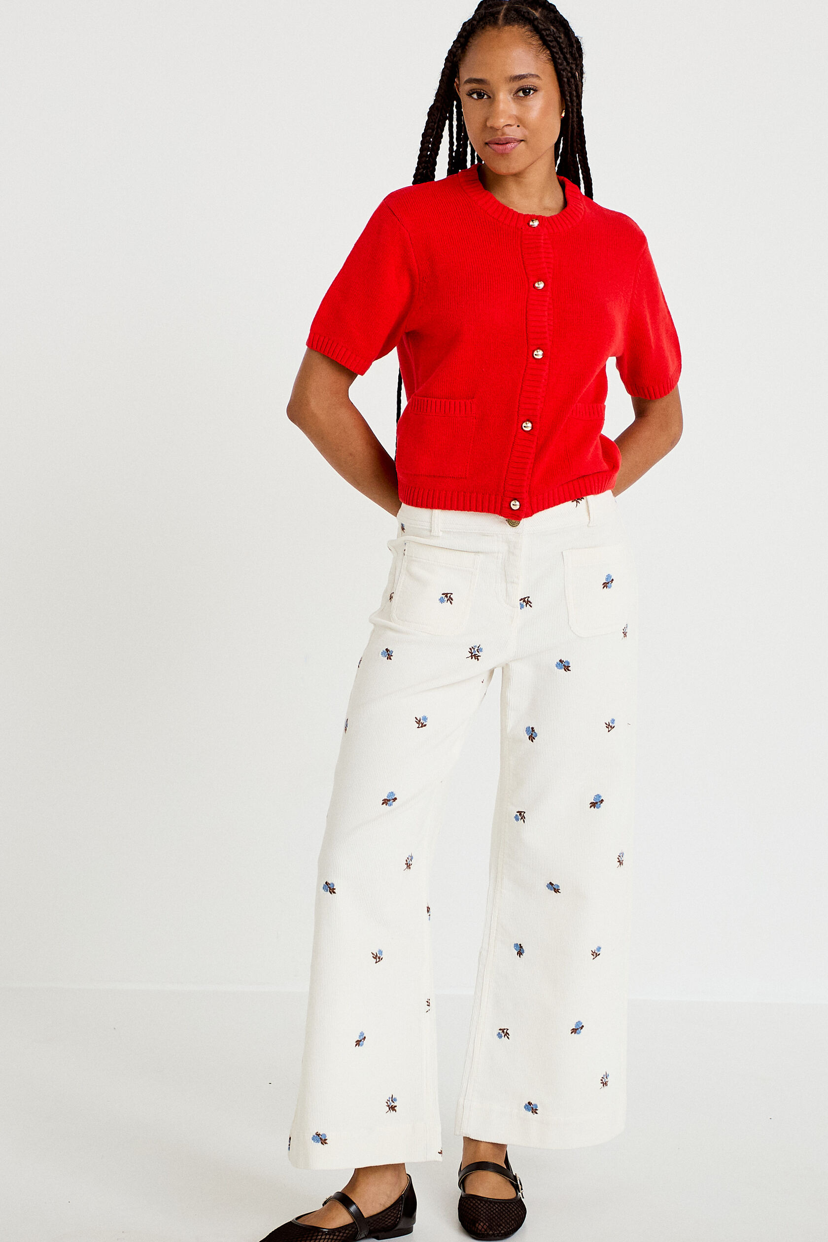 Pantalon bootcut taille haute velours, CACHE CACHE
