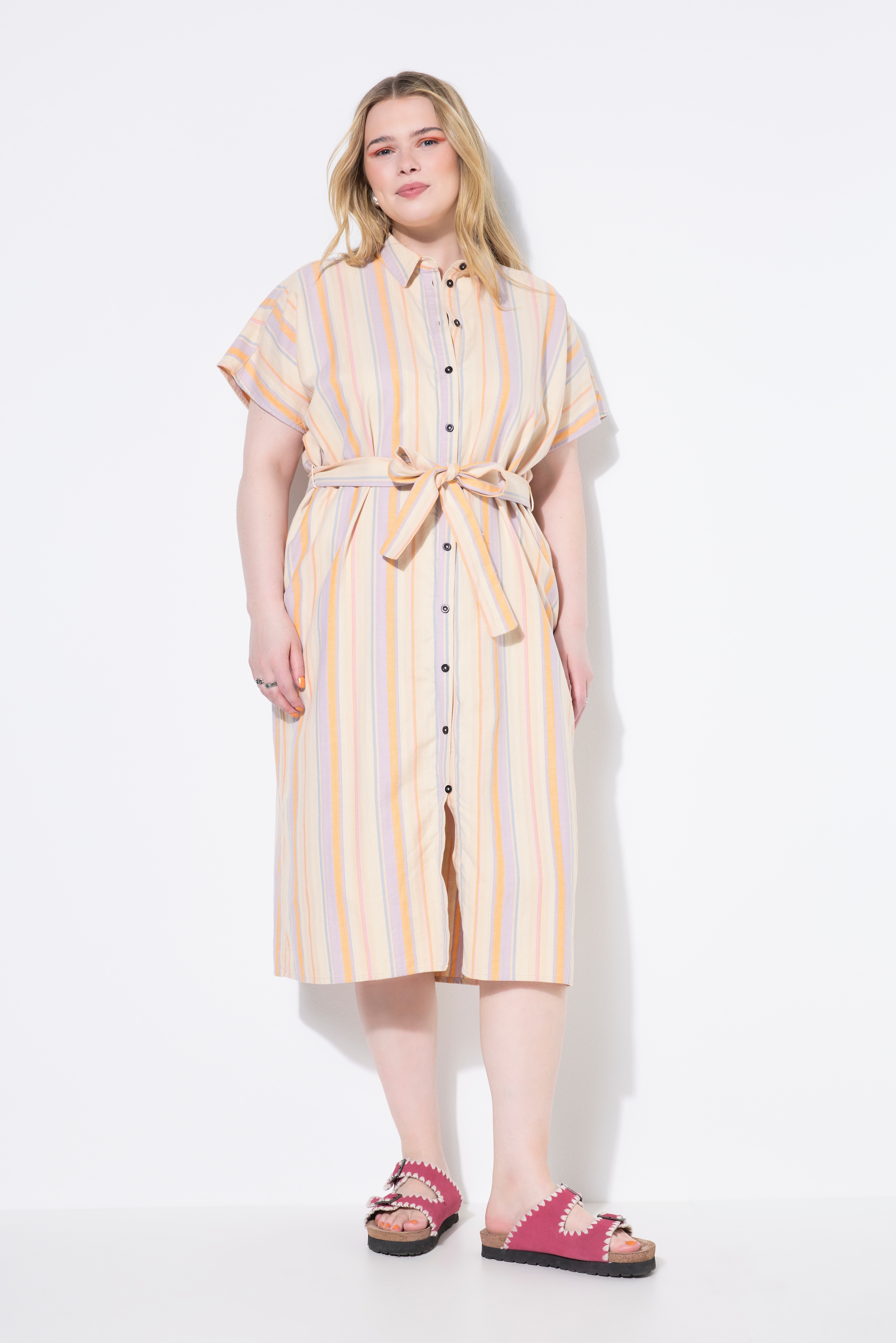 Robe-chemisier rayée, longueur midi, STUDIO UNTOLD