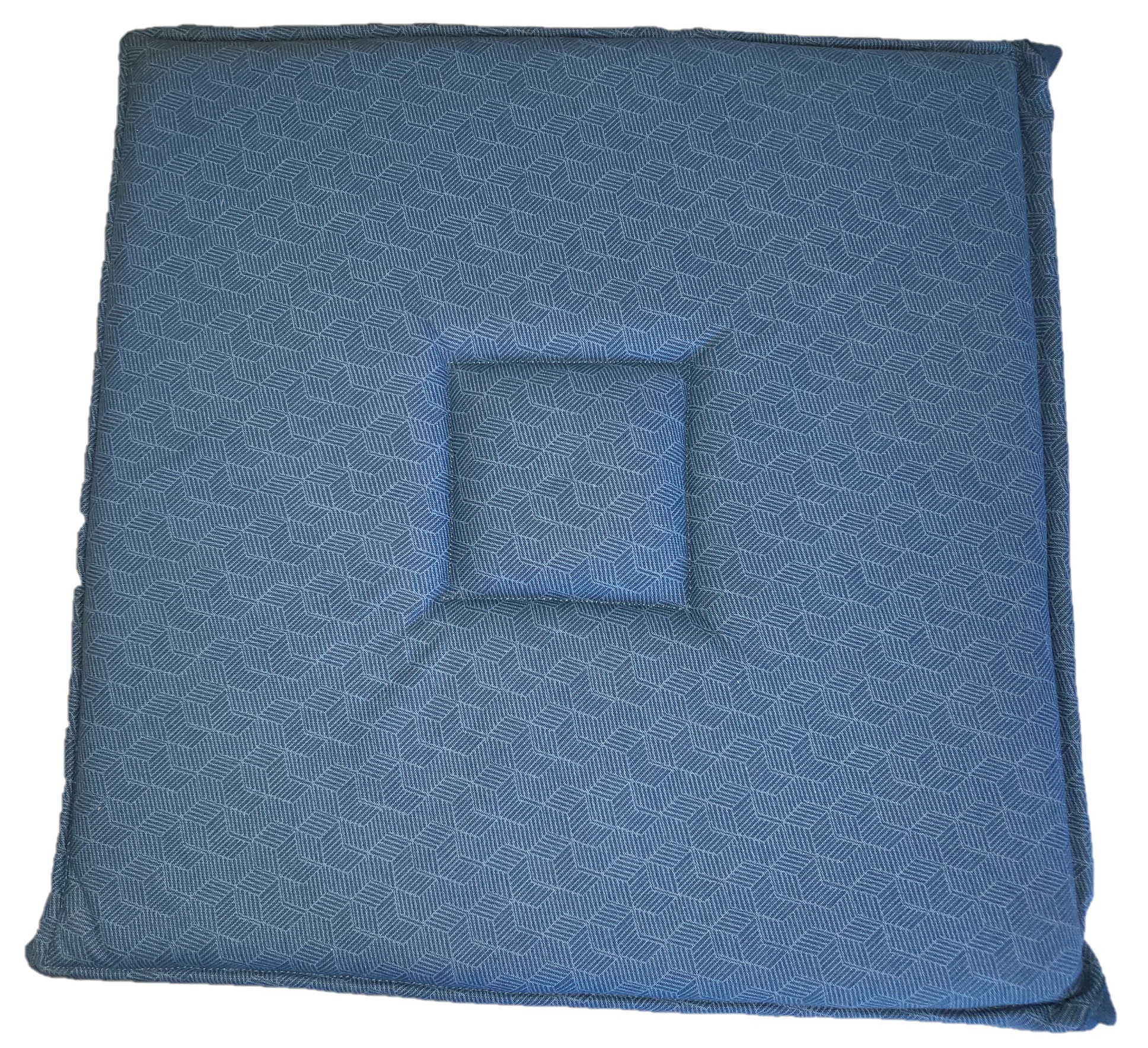 Galette de chaise 38 x 38 cm Geo lift bleu, EDEN
