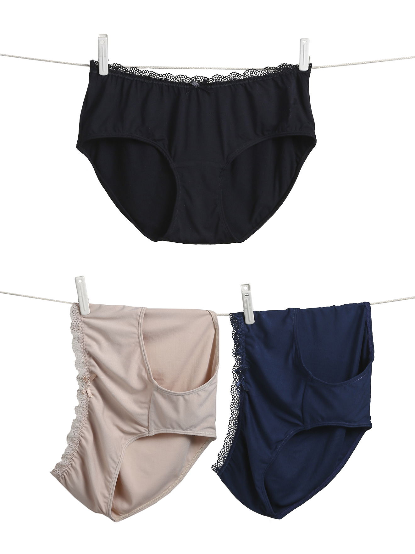 Lot de 3 culottes de grossesse en viscose de bambou, VERTBAUDET