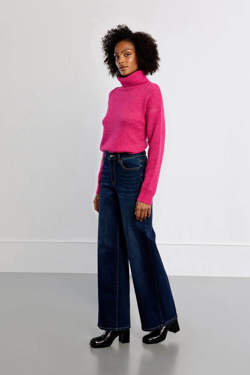 Denim taille haute, large, LILI SIDONIO