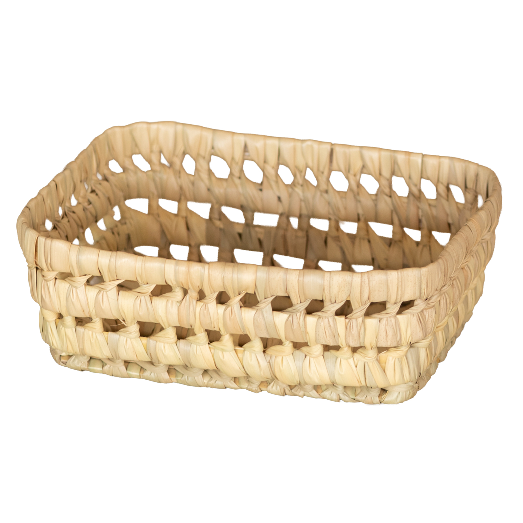 Panier rectangle en feuille de palmier - LOJI, HOME MAISON