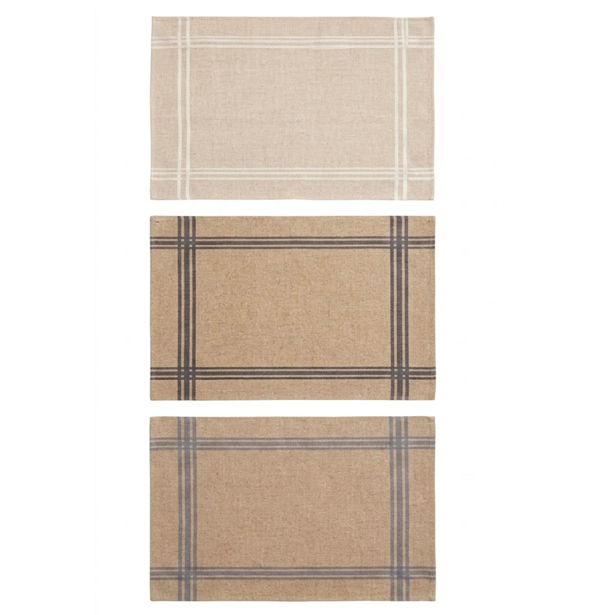 Set de 3 sets de table en lin rayures colorées 45x30cm, WADIGA
