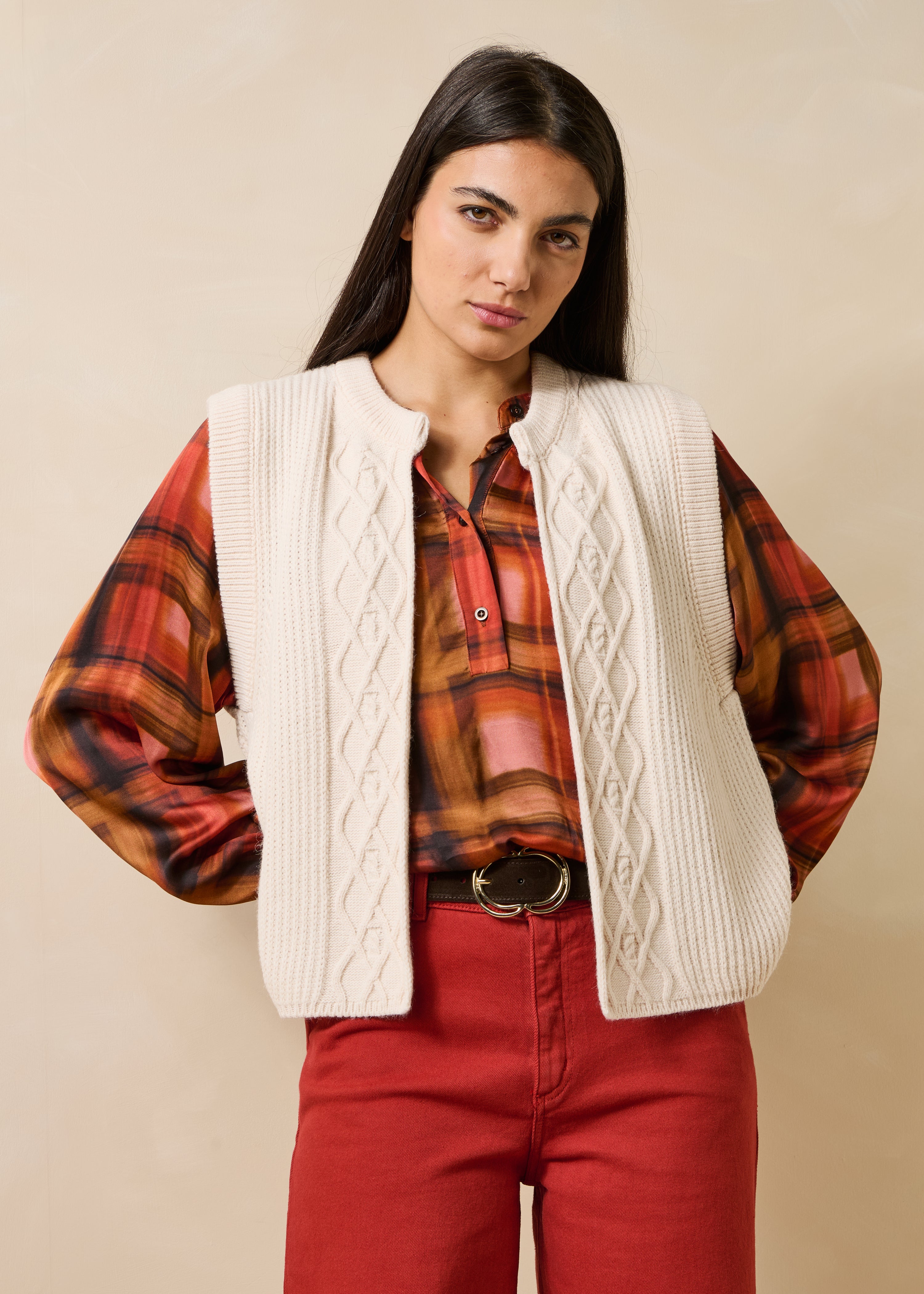 Gilet sans manches col rond, LA FEE MARABOUTEE