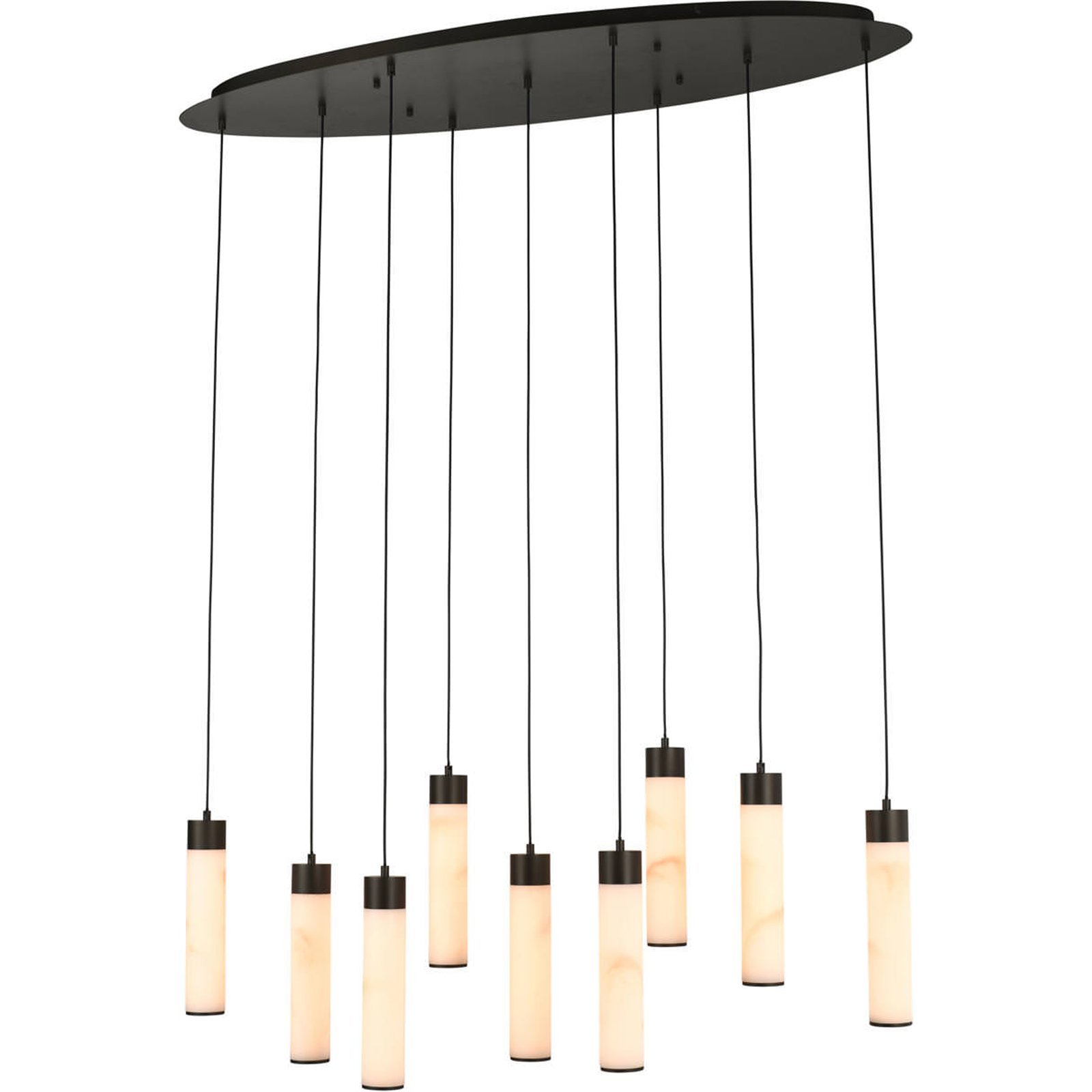 Lustre suspension contemporain en fer à tubes, RECOLLECTION