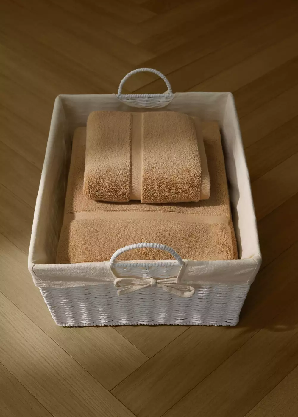 Panier à repasser avec tissu intérieur, MANGO HOME