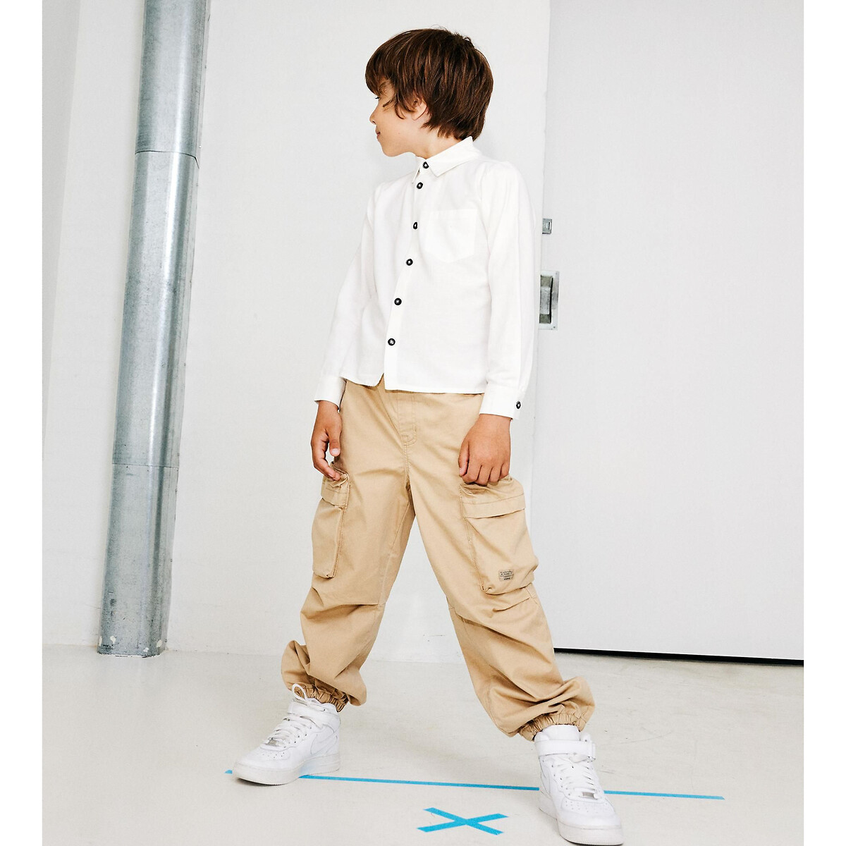Image of Cotton Parachute Cargo Trousers