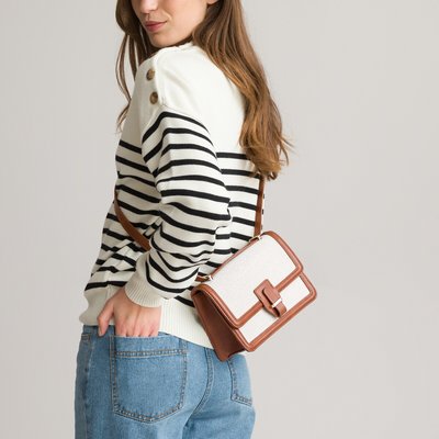 Dual Fabric Messenger Bag in Cotton Mix LA REDOUTE COLLECTIONS