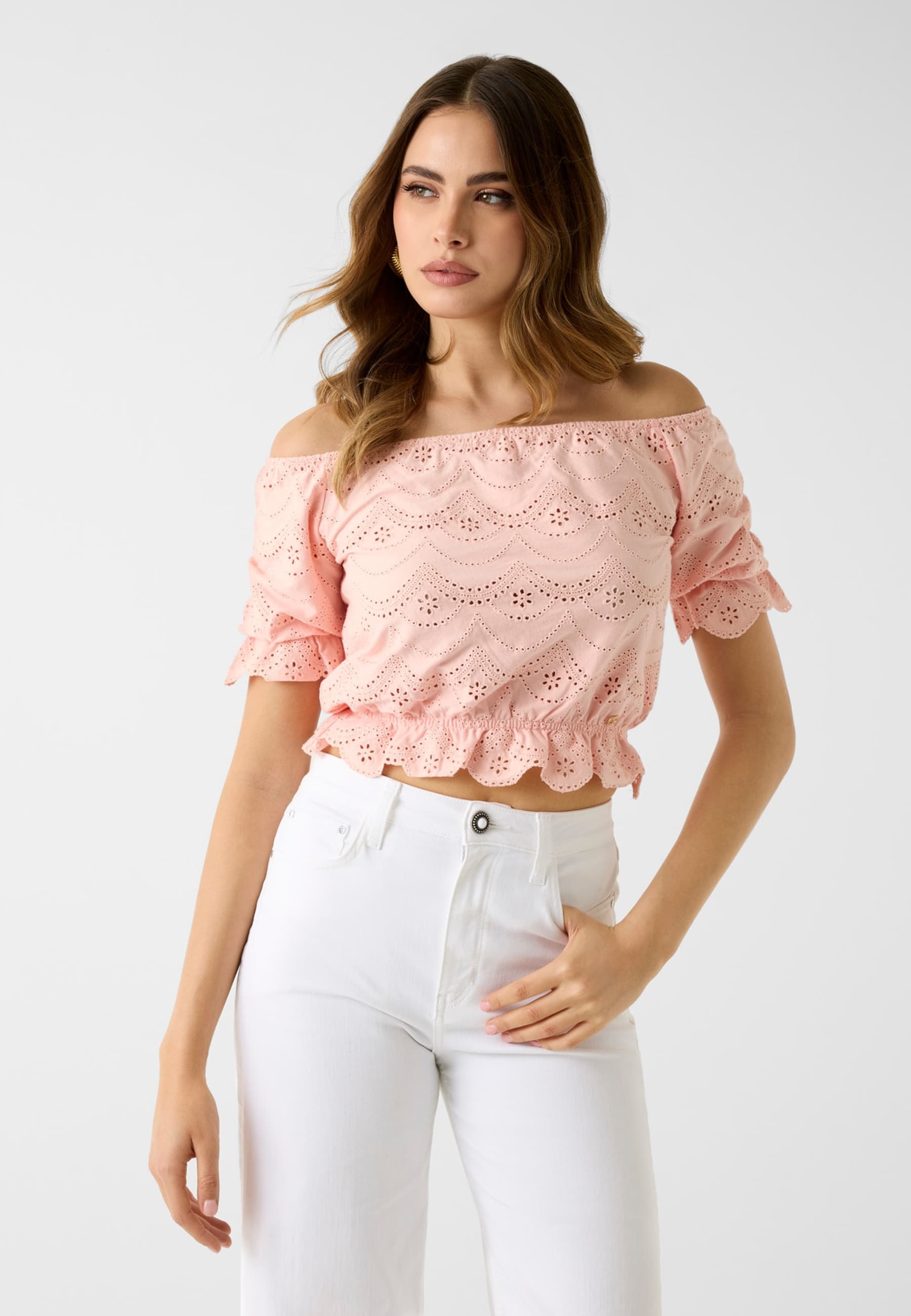 Top À Œillets Dénudé Des Épaules, GUESS
