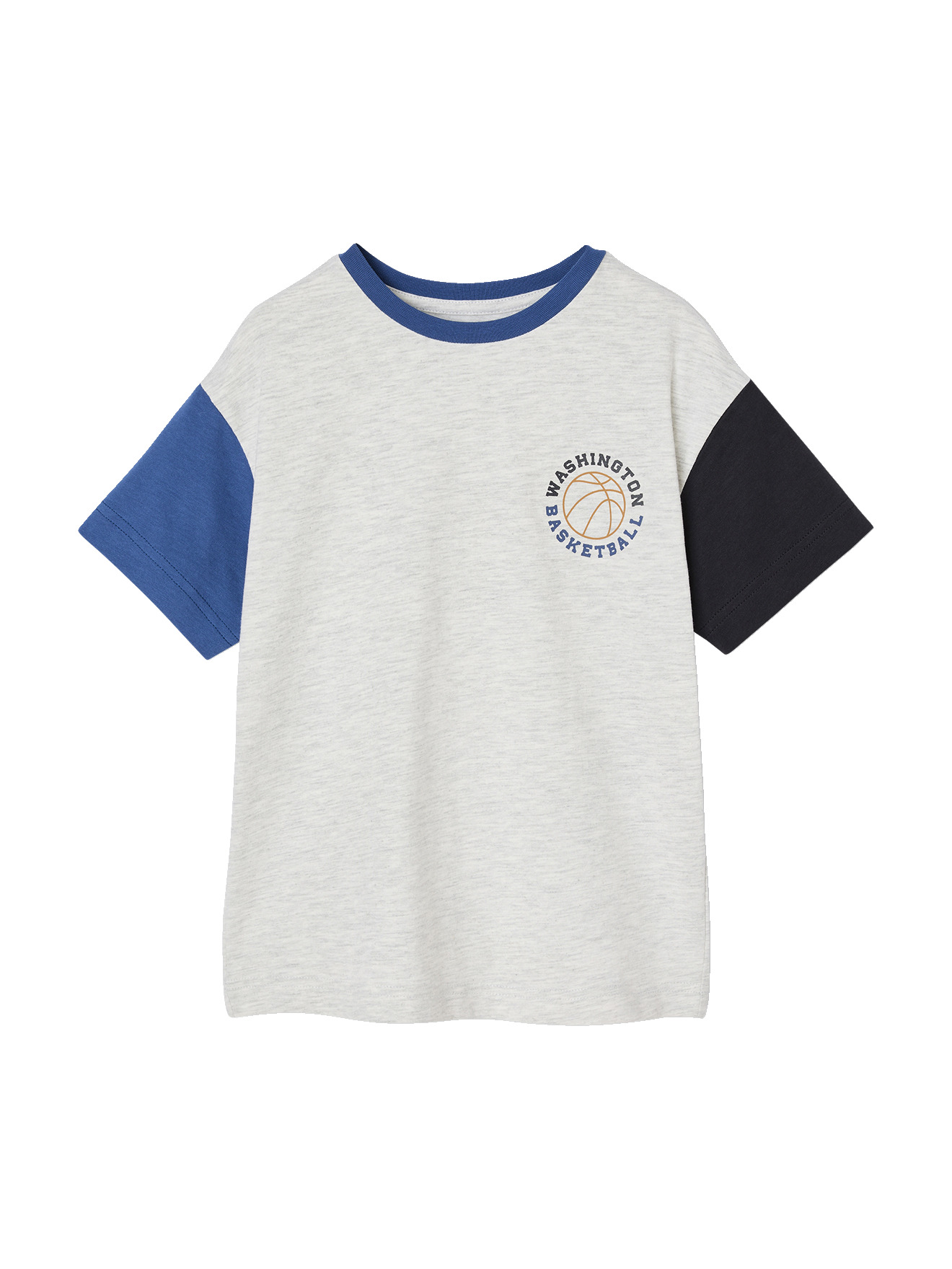 T-shirt manches courtes contrastées, VERTBAUDET
