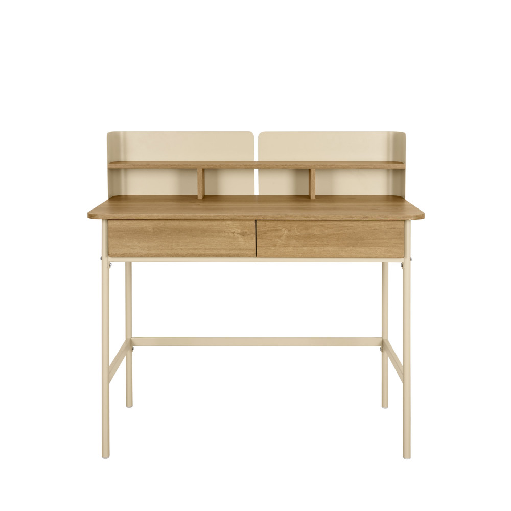 Bureau 2 tiroirs en bois et métal L100cm- COPA, DRAWER