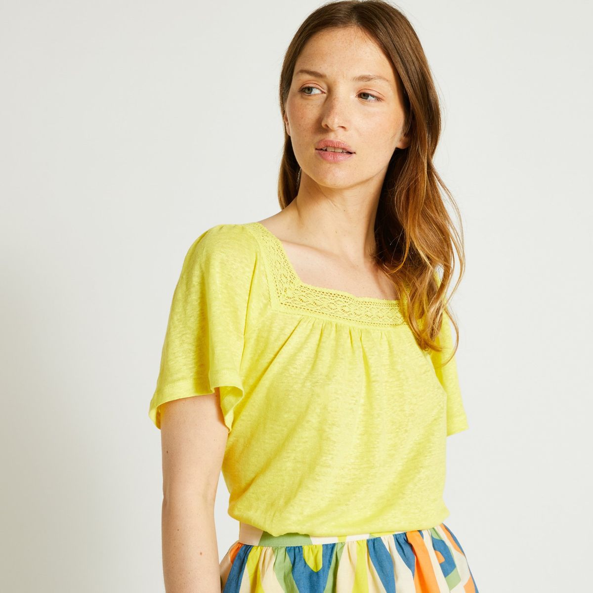 Monoprix tee best sale shirt lin femme