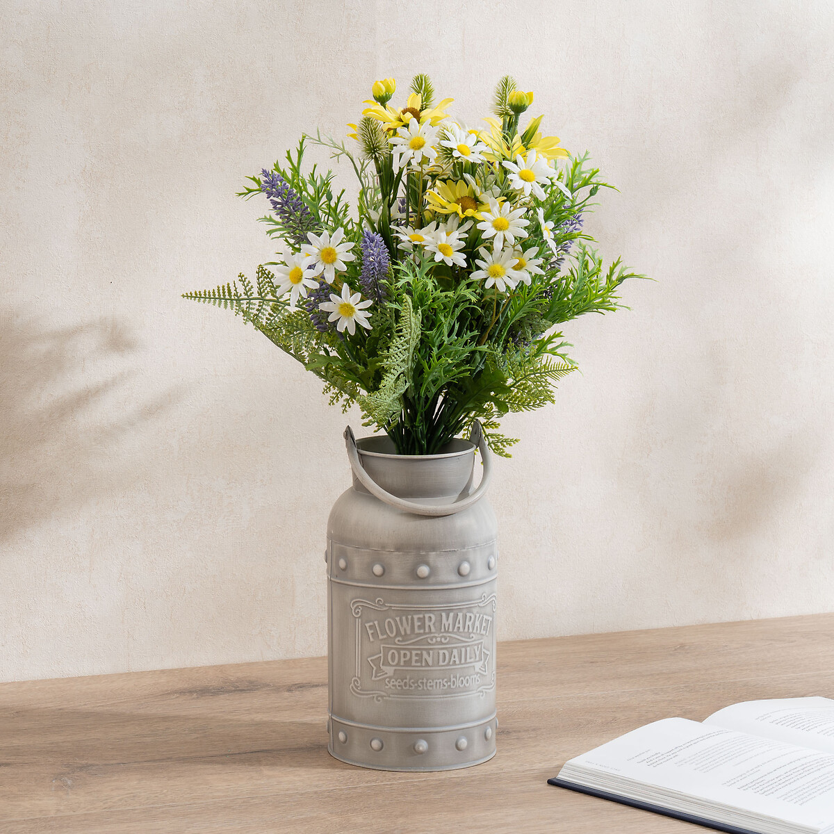 52cm Artificial Mixed Lloral Bouquet in Churn Vase, SO'HOME