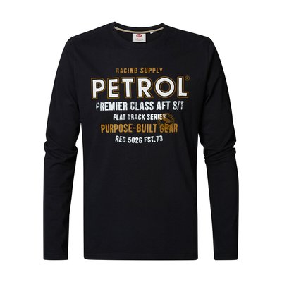 TLR650 Logo Print T-Shirt in Cotton with Long Sleeves PETROL INDUSTRIES