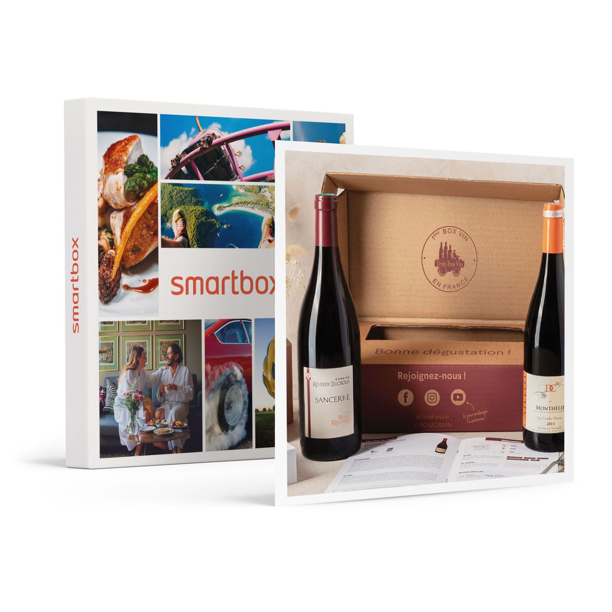 Coffret pépites de vignerons : 2 grands vins rouges et livret de  dégustation - smartbox - coffret cadeau gastronomie Smartbox
