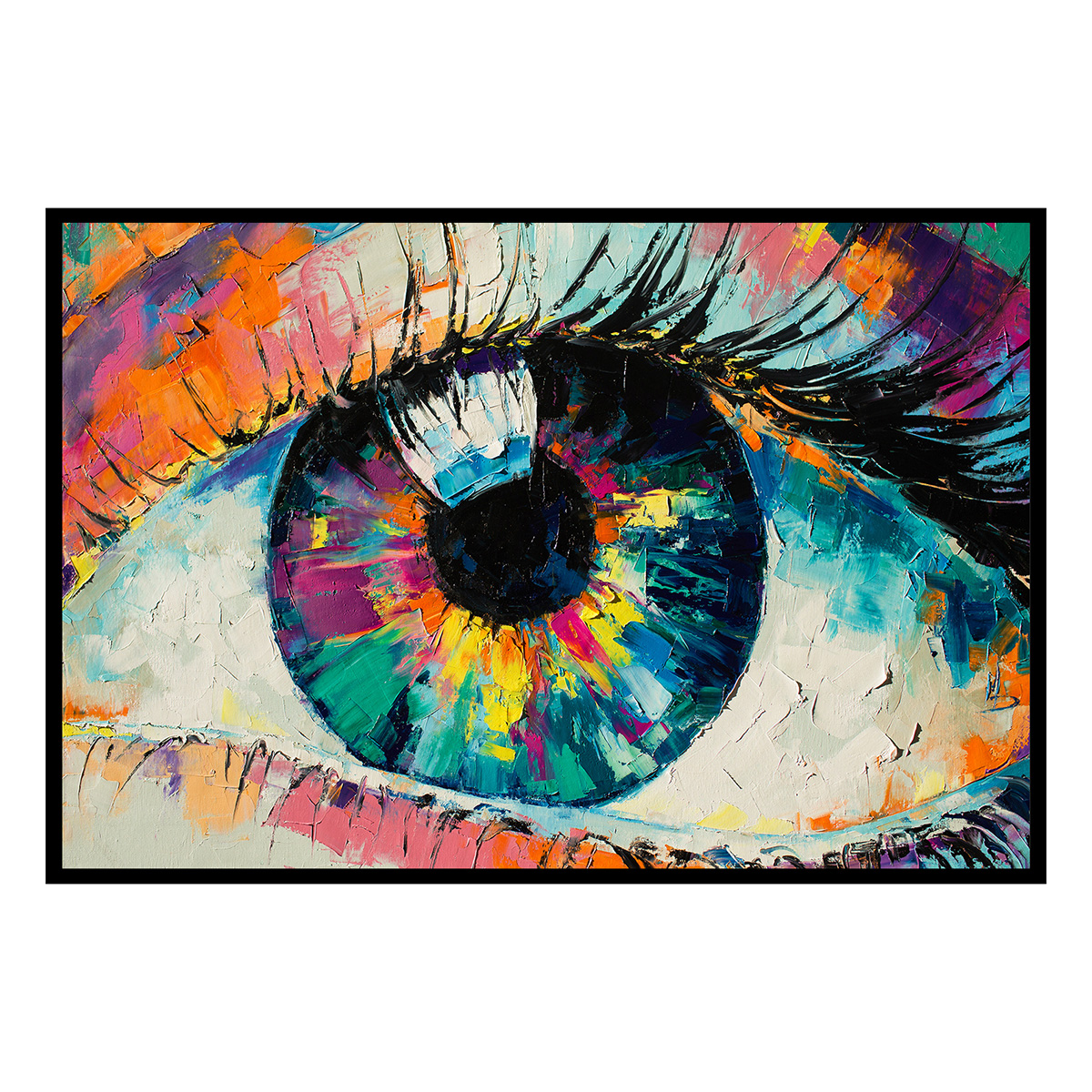 Affiche encadrée regard artistique abstrait, HEXOA