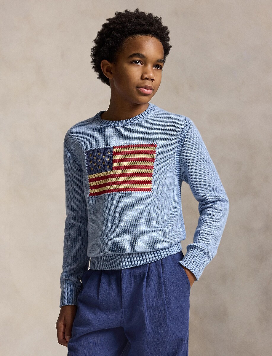 Pull col rond avec drapeau, POLO RALPH LAUREN