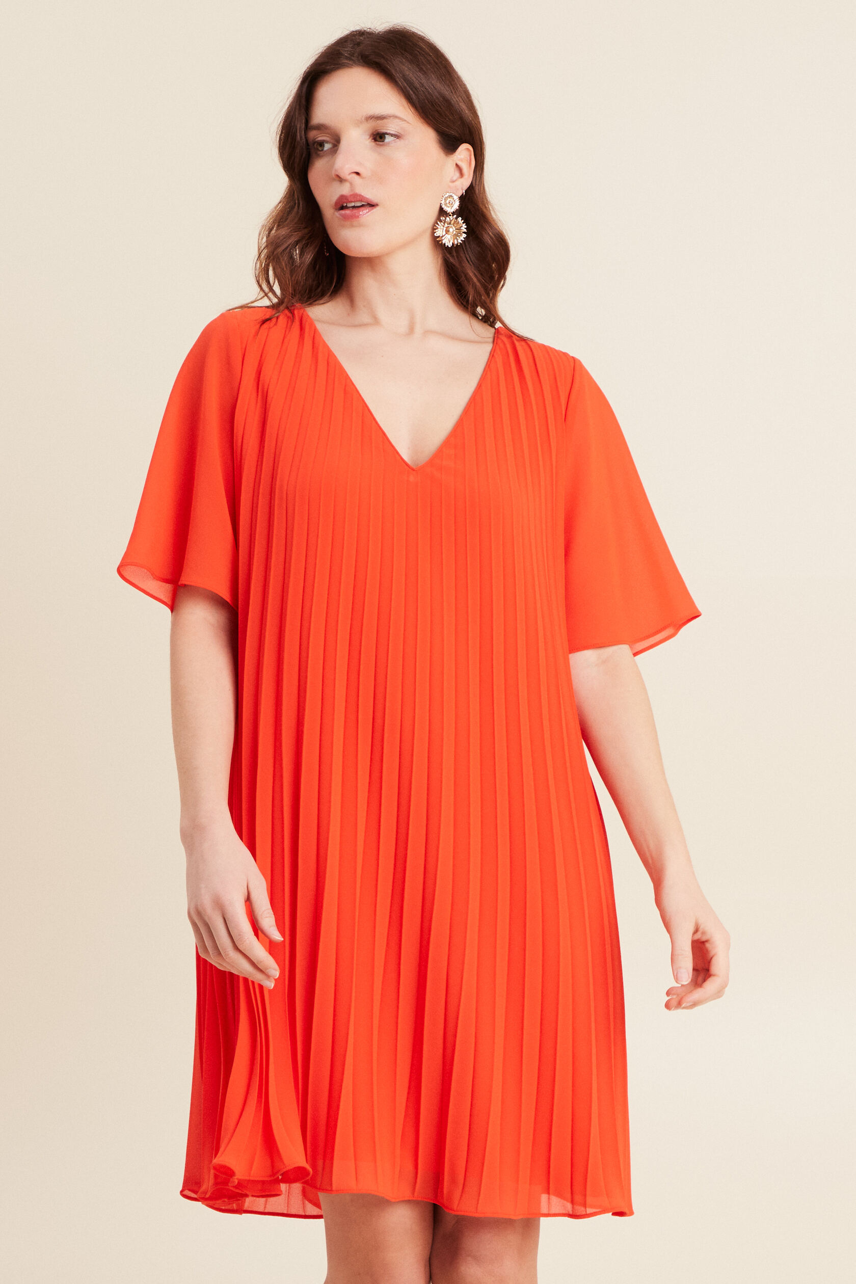 Robe droite plissée, BREAL
