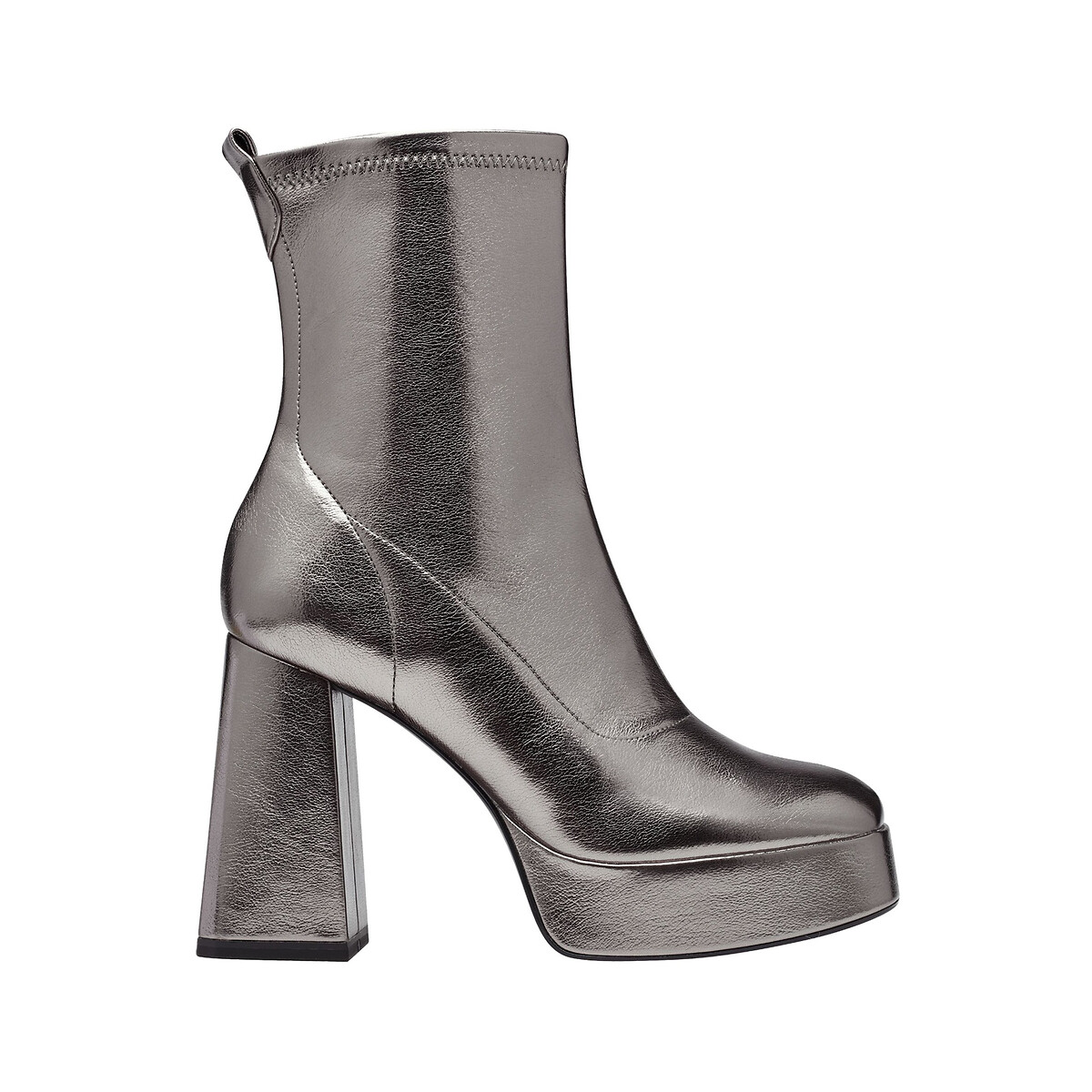 Just Cavalli Women's Gray Leather High Heel Ankle Boots Shoes