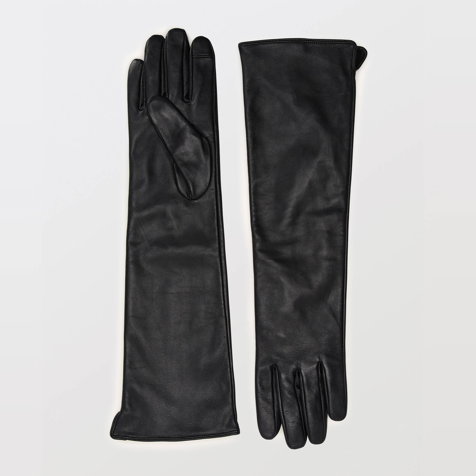 Gants longs tactiles en cuir, MONOPRIX