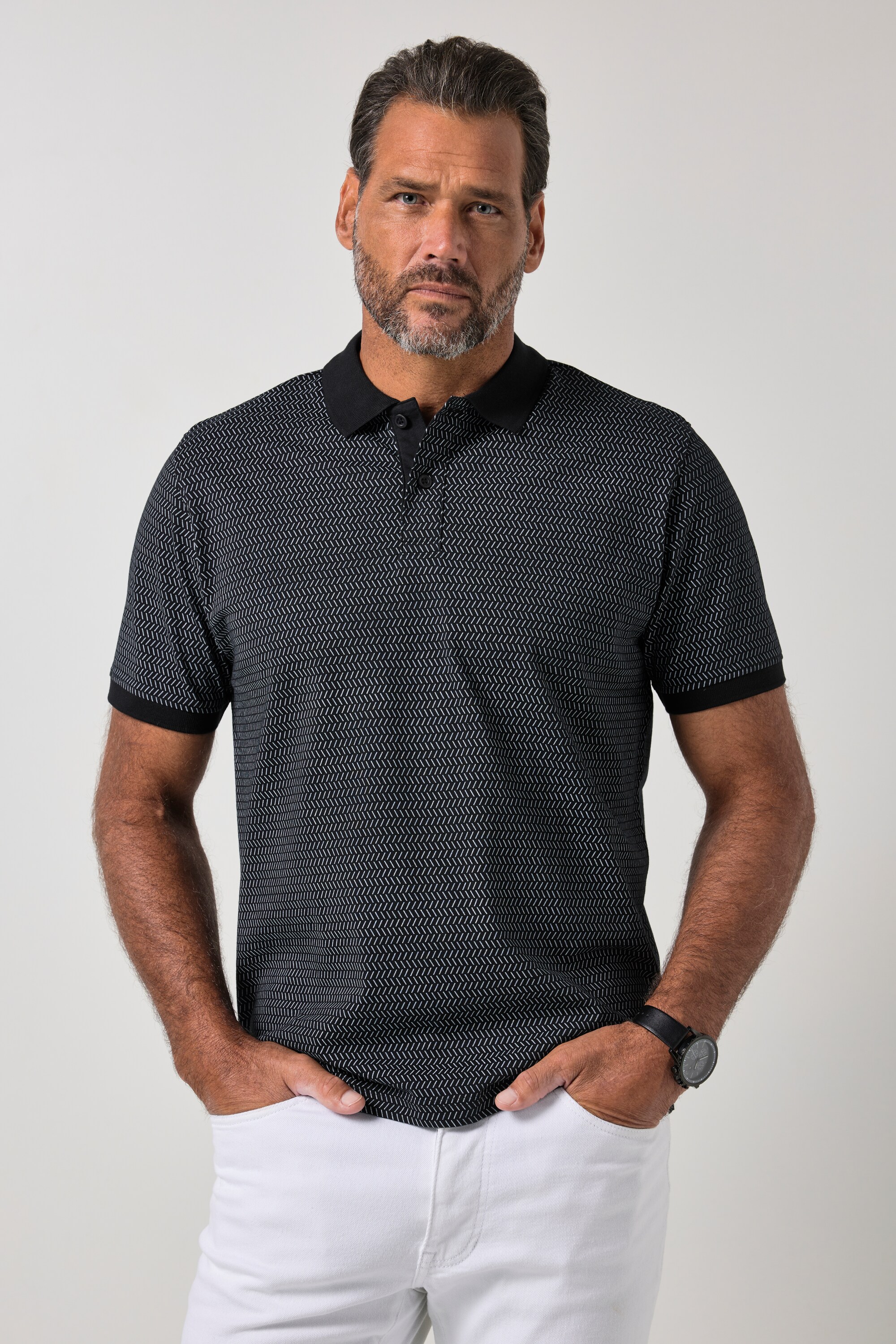 Polo en jersey, motif minimaliste, JP1880