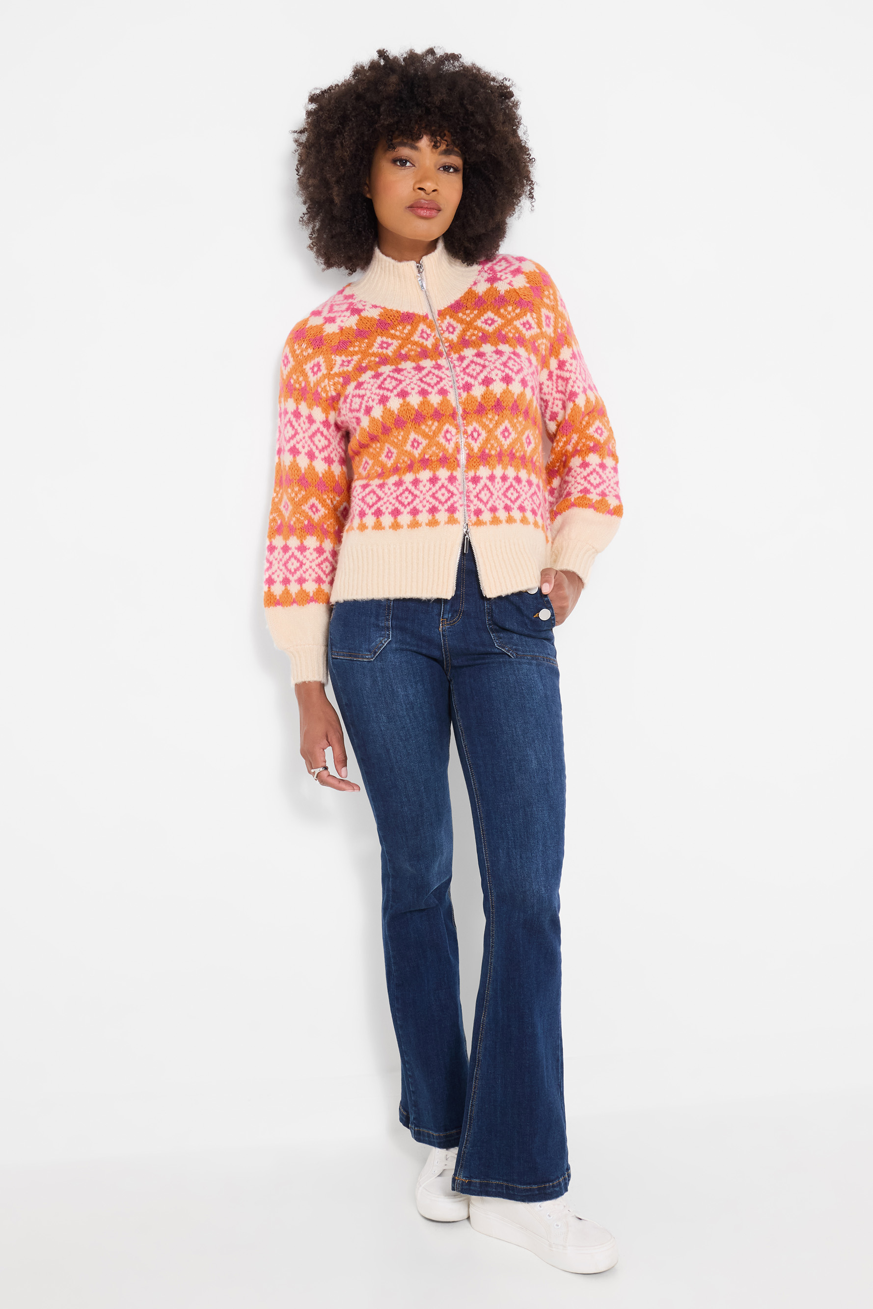 Cardigan Zippé Fair Isle Magnifiquement Audacieux, JOE BROWNS