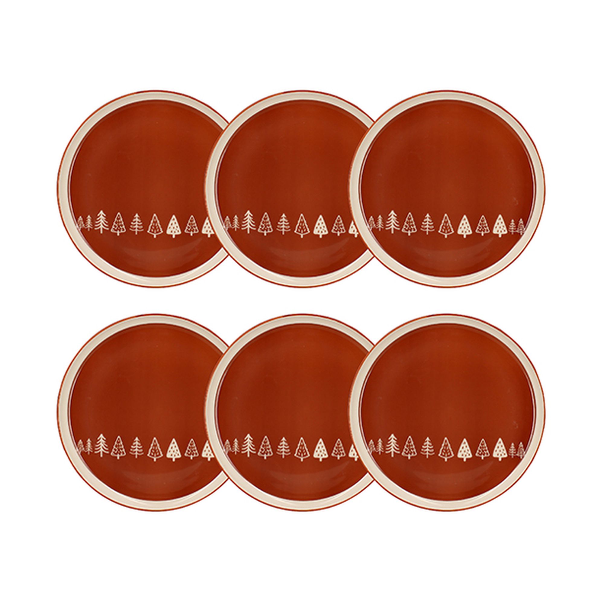Lot de 6 assiettes plates 26cm en grès, MONTAGNE, NOVASTYL
