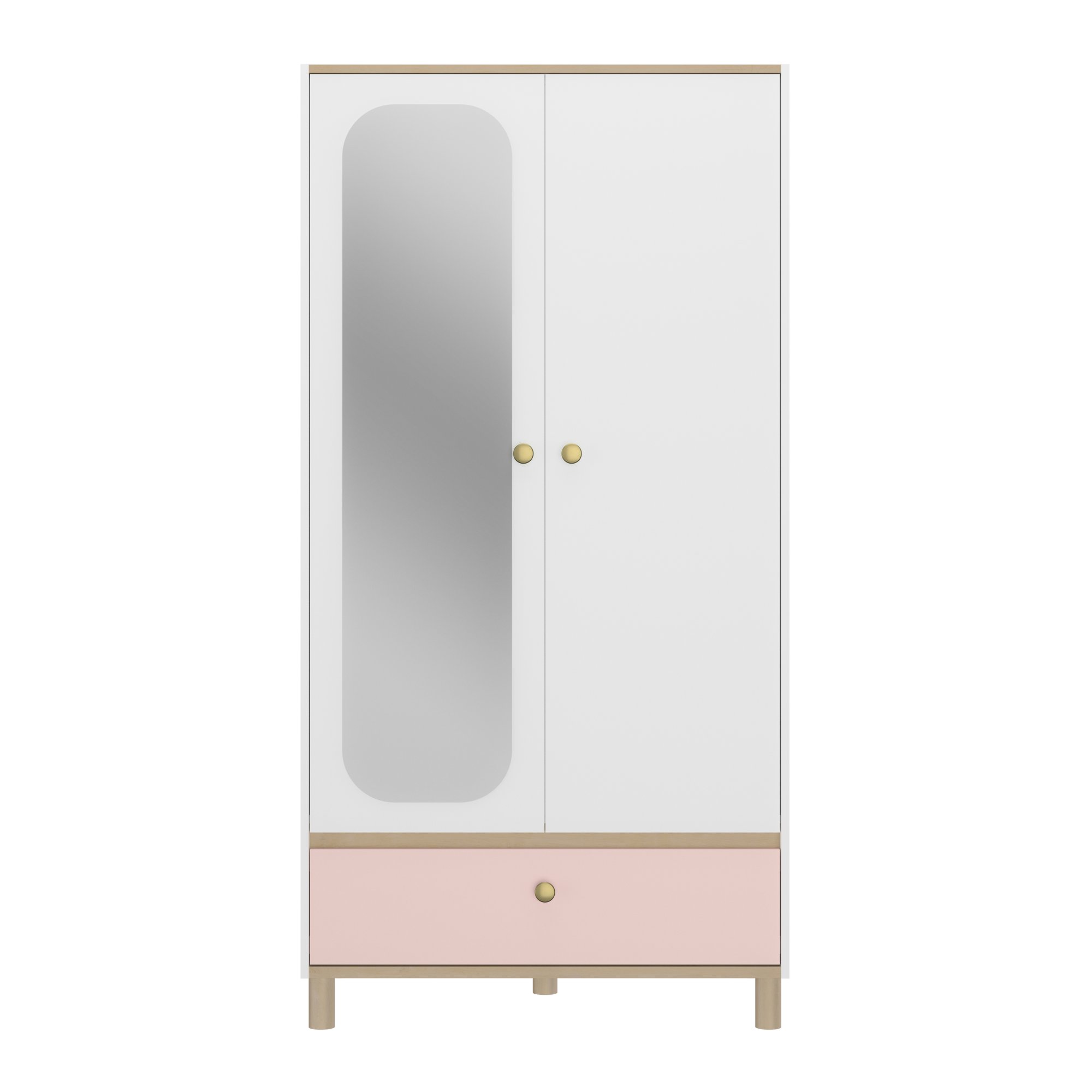 Armoire 2 portes avec grand miroir, GAMI