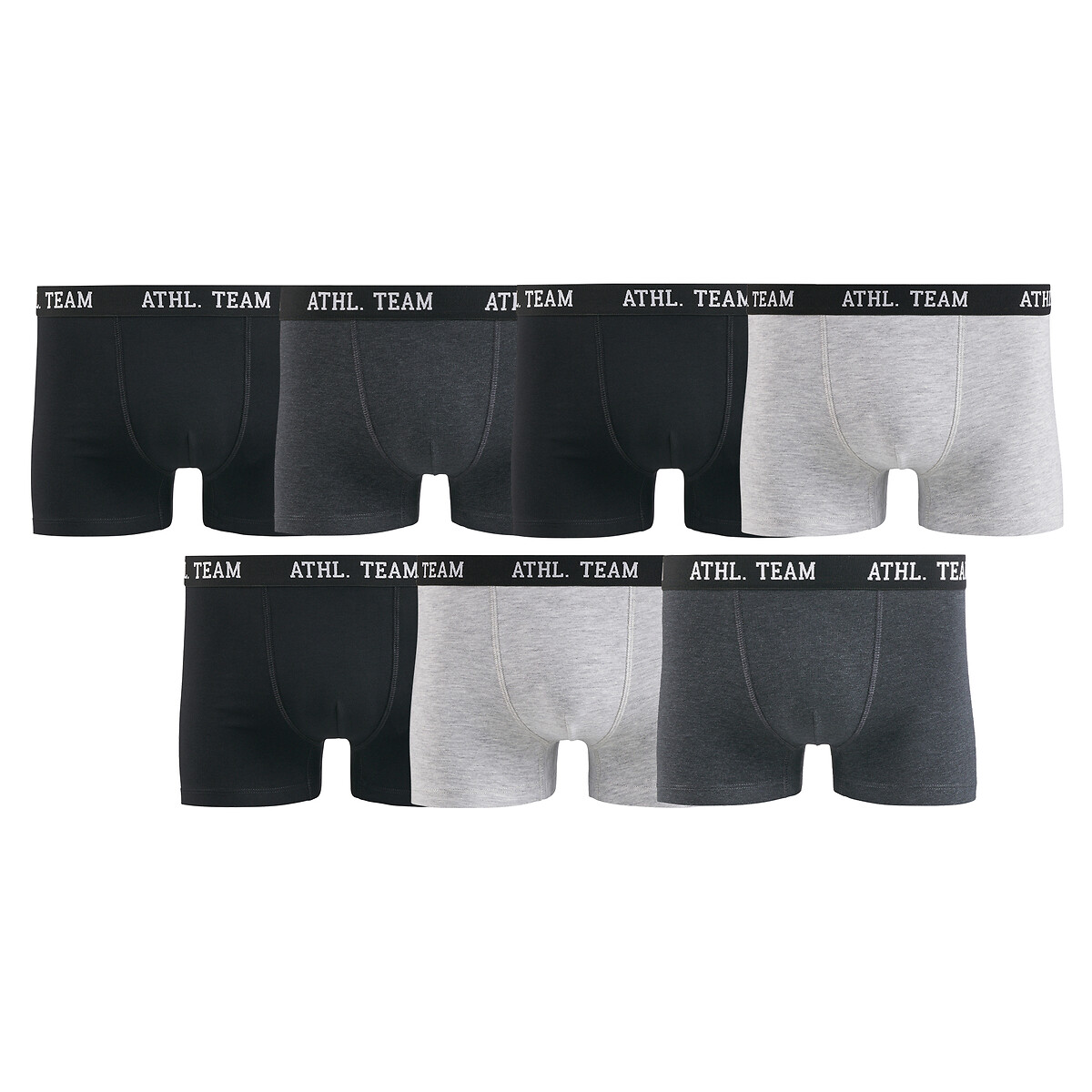 Lot de 7 boxers en coton unis, LA REDOUTE COLLECTIONS
