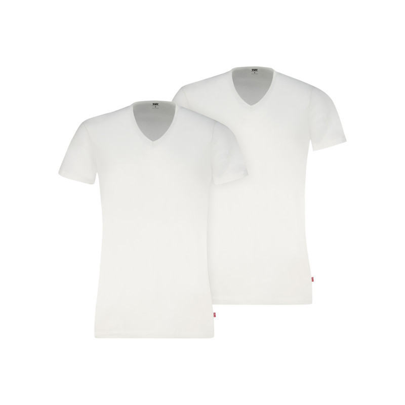 Lot de 2 t-shirts en coton blancs à coupe droite et de cols en v, LEVI'S