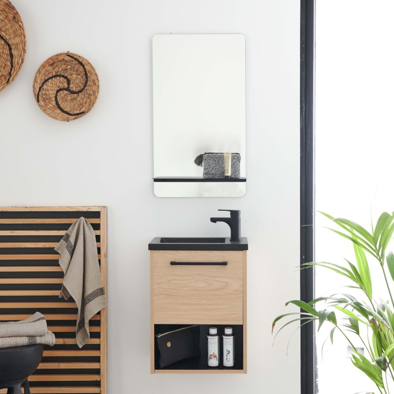 Ensemble lave-mains avec niche, robinet et miroir tablette NIKA, MOB IN
