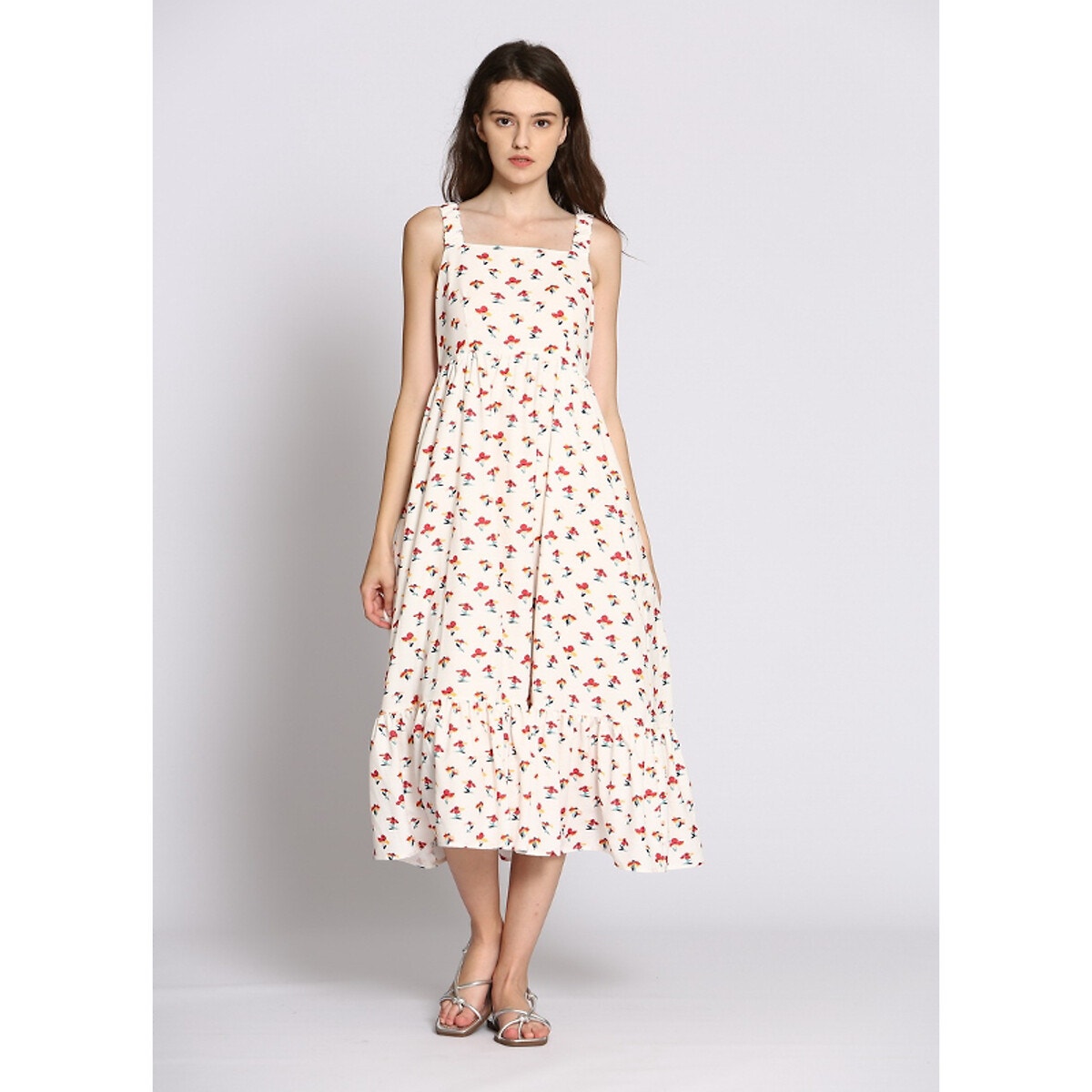 Robe midi vas e imprim e imprim fond blanc See U Soon La Redoute